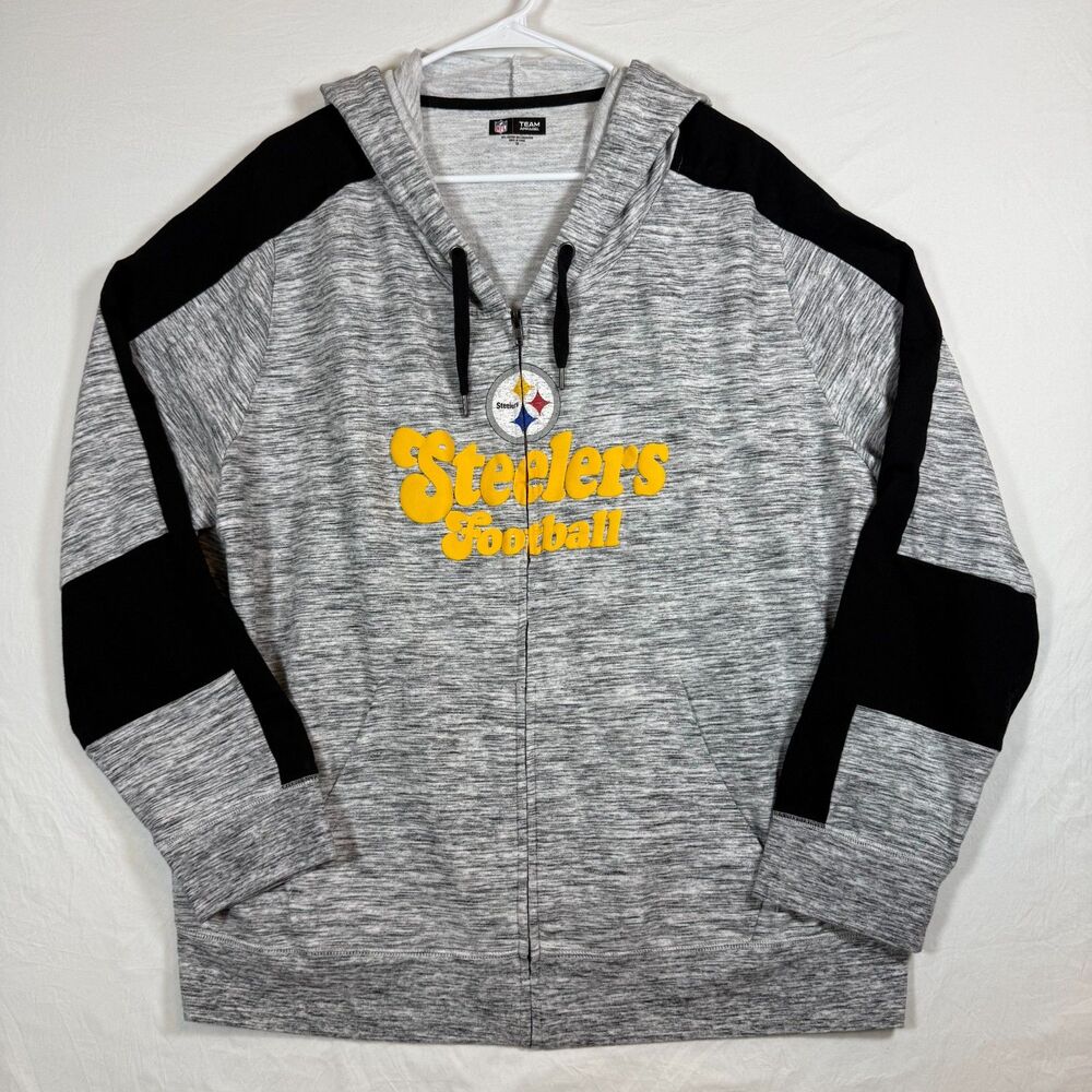 NFL Team Apparel Pittsburgh Steelers Full Zip Hoodie Size 3X